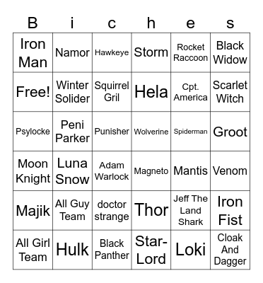 FriendIceBear's Marvel Rivals Bingo Card