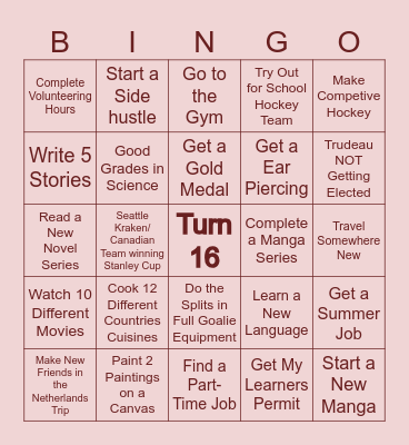 2025 Bingo Card Bingo Card