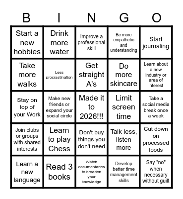 2025 Bingo Card