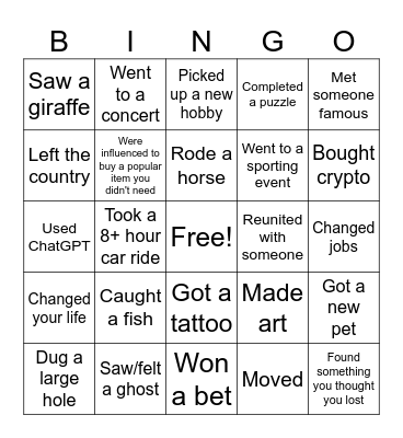2024 in Review Bingo Card
