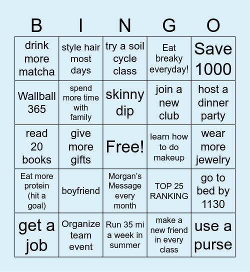 2025 Bingo Card