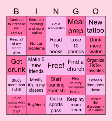 Paige's 2025 Bingo Card Bingo Card