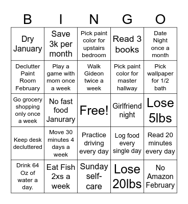 2025 Bingo Card