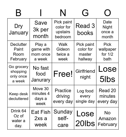 2025 Bingo Card