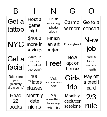 2025 Bingo Card