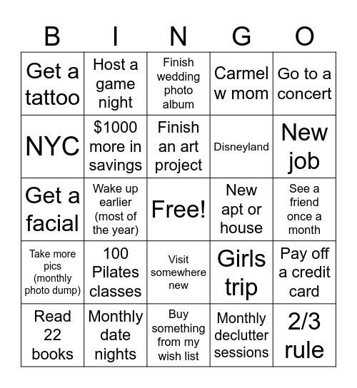 2025 Bingo Card