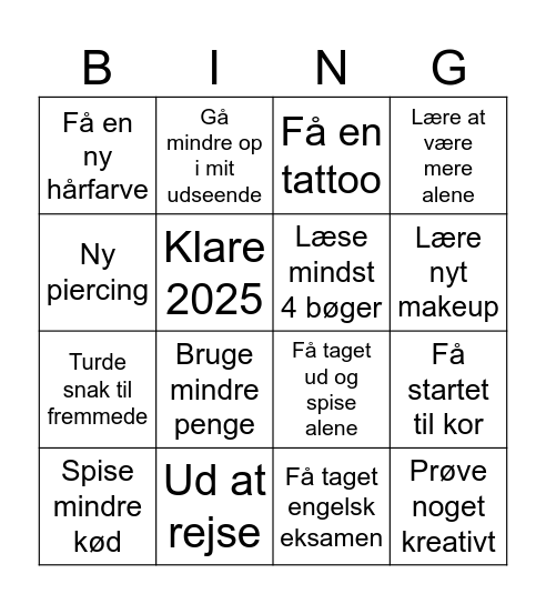 Nytårsbingo Card