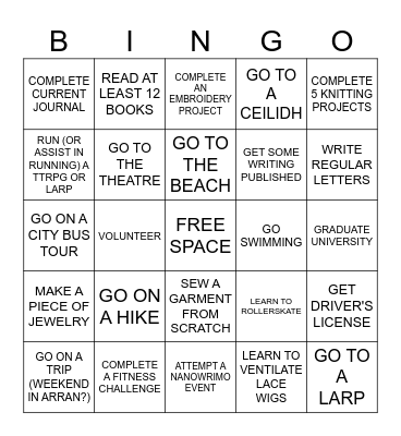 2025 BINGO Card