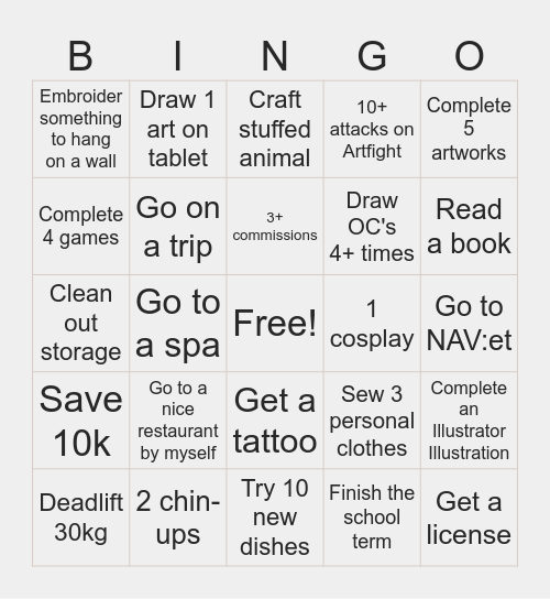 STEVE'S 2025 Bingo Card