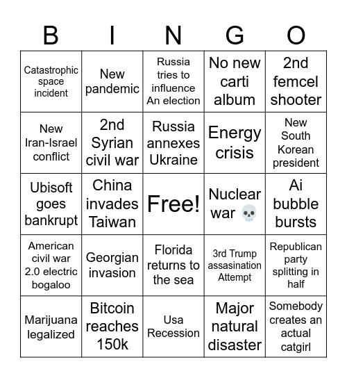 2025 bingo Card