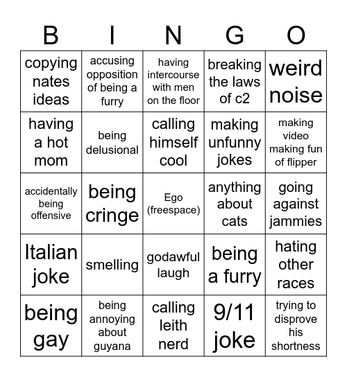 Lukas bingo for the year Bingo Card