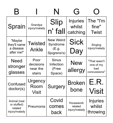 Medical Bingo! Bingo Card