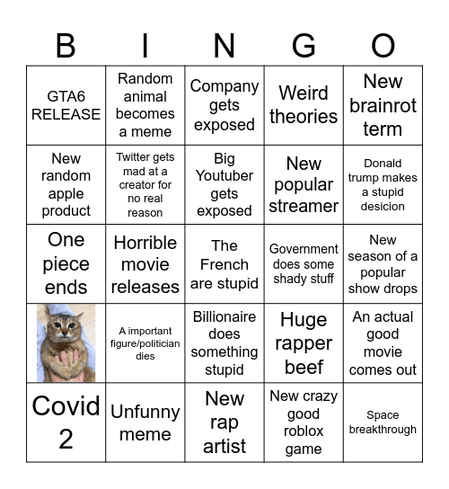 2025 bingo Card