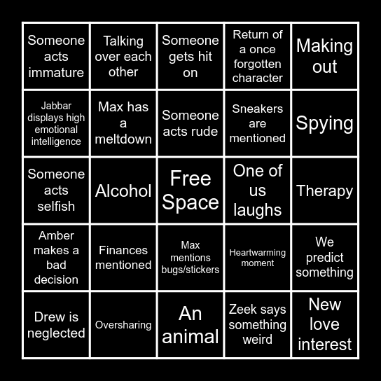 Parenthood Bingo Card