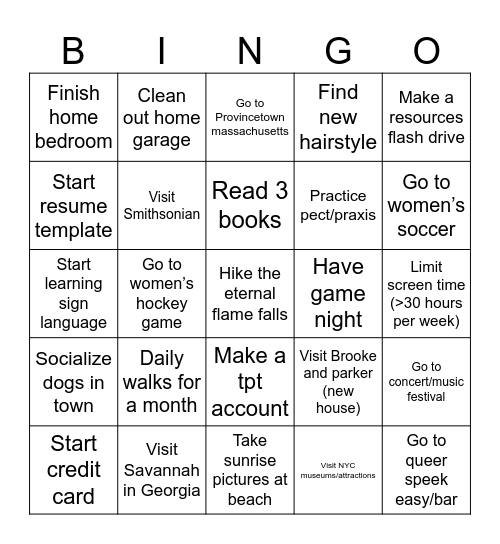 2025 Bingo Card