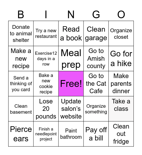 2025 Bingo Card