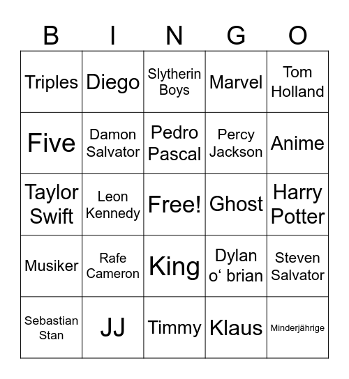 Hot Edits Bingo Card