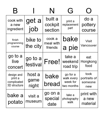 2025 Tim Bingo Card