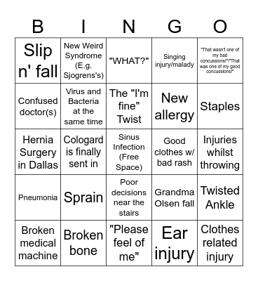 Medical BINGO! Bingo Card
