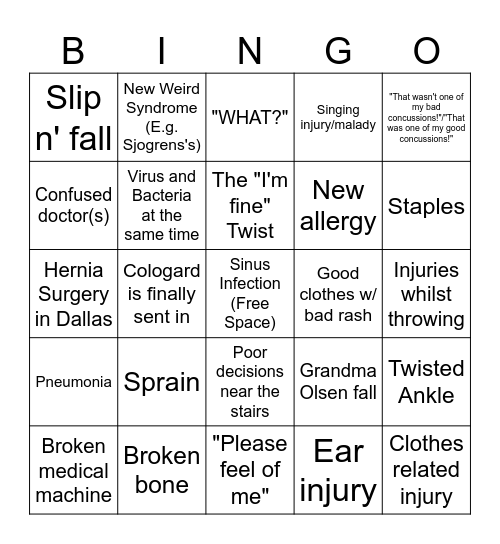 Medical BINGO! Bingo Card