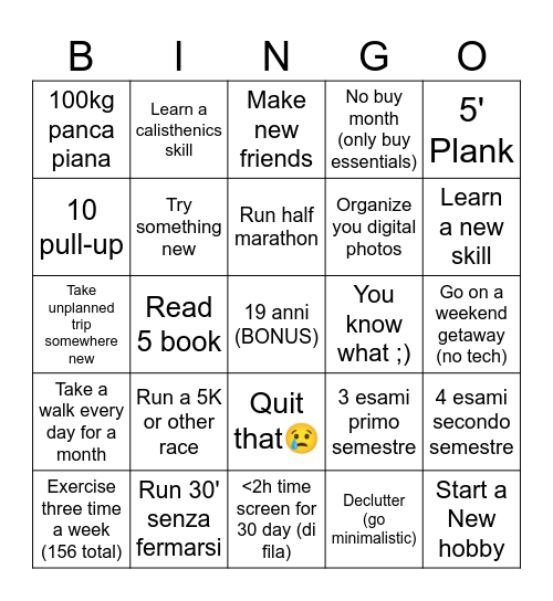 BINGO 2025 Bingo Card