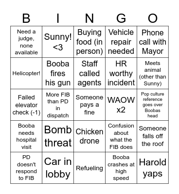 Everyday FIB Bingo V1 Bingo Card