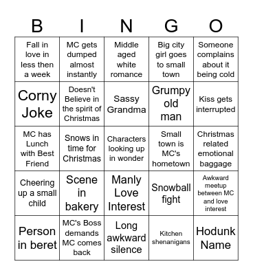 Hallmark Christmas Bingo Card