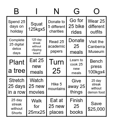 NYR2025 Bingo Card