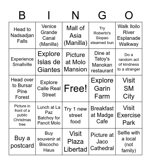 Phillipines Bingo Card