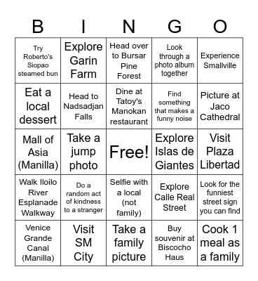Phillipines Bingo Card