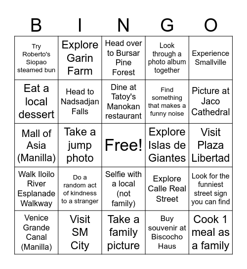 Phillipines Bingo Card