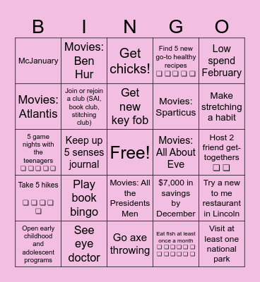 Laura's 2025 Bingo Card Bingo Card