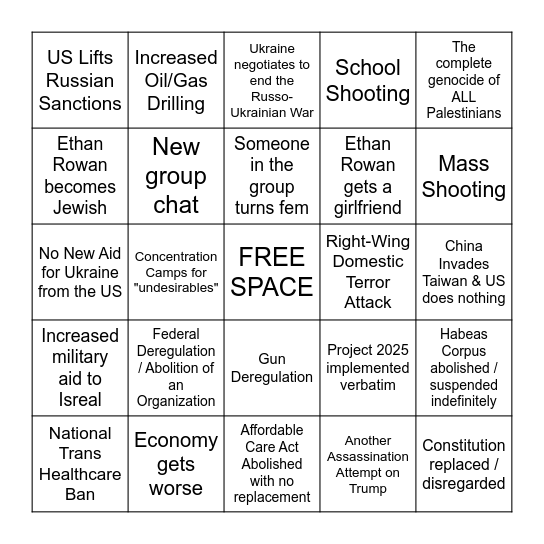 2025 Bingo Card