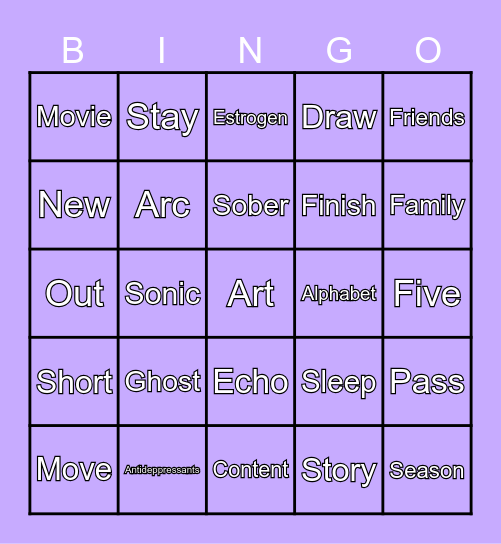 Random Words Bingo Card