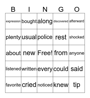 Officer Buckle and Gloria Bingo Card