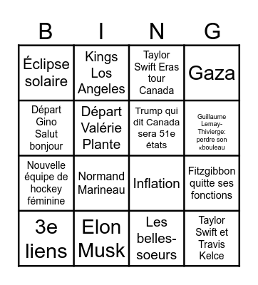 Bye Bye 2024 Bingo Card