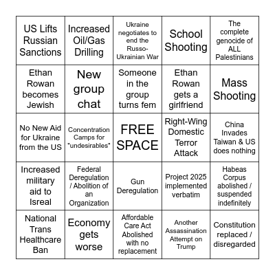 2025 Bingo Card