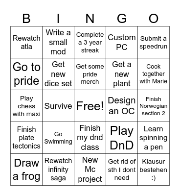 2025 Bingo Card