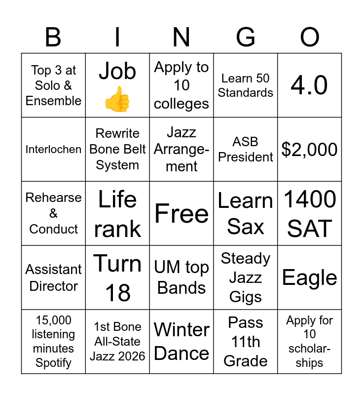 2025 Bingo Card