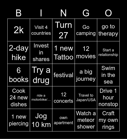 2k25 Bingo Card