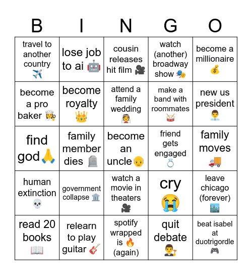 2025 BINGO Card