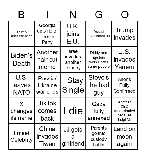 2025 Bingo Card
