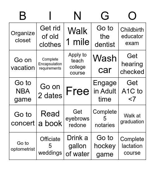 2025 BINGO Card Bingo Card