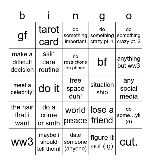 2025 bingo card Bingo Card