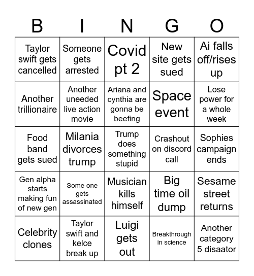 2025 Bingo Card