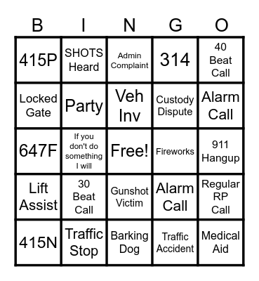 Dispatch Bingo Card