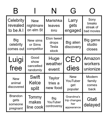 2025 Bingo Card