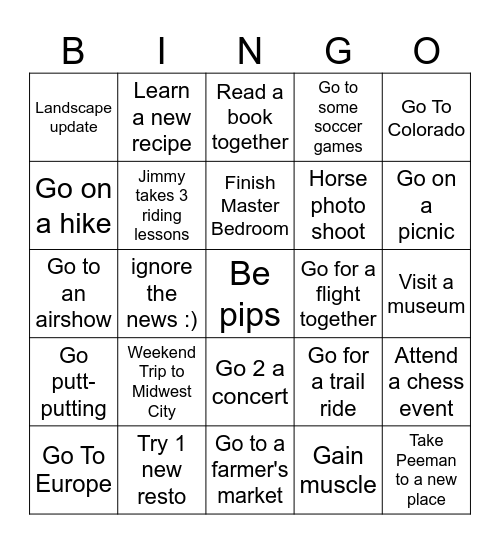 NEW PIP YEAR BINGO!! Bingo Card