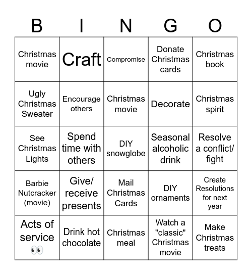 Christmas Bingo Card