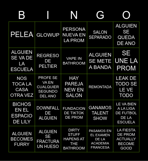 BINGO 2025 Bingo Card